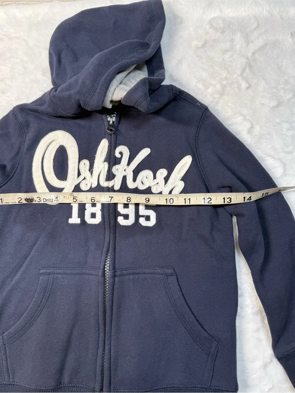 OshKosh B'gosh Navy Blue Zip Hoodie with White Logo